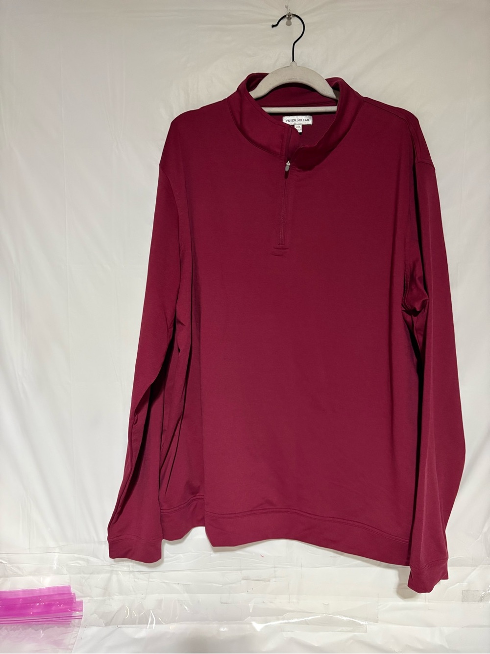 Peter Millar Men's Wine Zip-Up Pullover - Picture 3 of 11